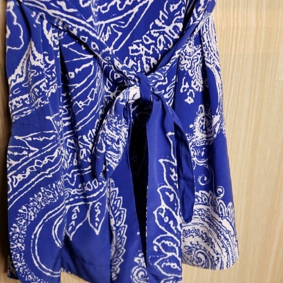 Liz Claiborne Womens Blue White Sleeveless Tunic With Belt Medium. - Picture 4 of 8